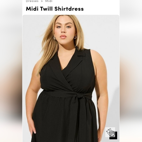 NWT Torrid black Midi Shirtdress with tie waist 0x, 12 - Picture 7 of 17